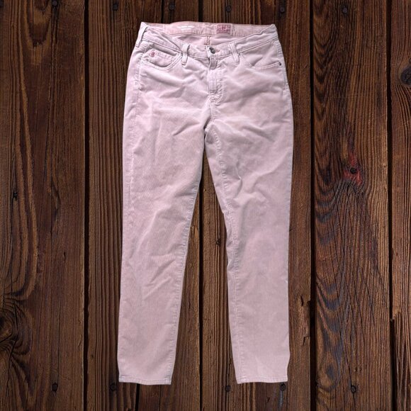 AG Adriano Goldschmied Pink Fine Wale Corduroy Prima Cigarette Ankle Pants 28 - Picture 1 of 6